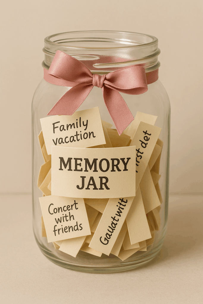 Jar full of handwritten memories for Mother’s Day