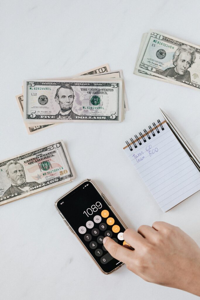 Cash, calculator, tablet - beginner’s budgeting