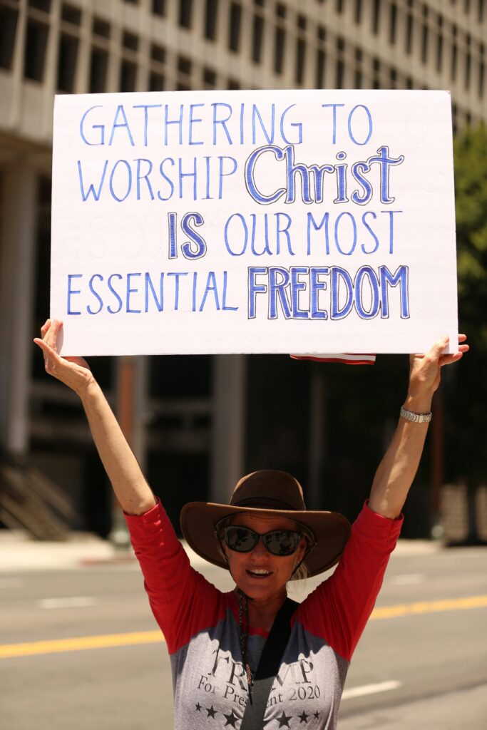 July 4th sign for freedom of Faith